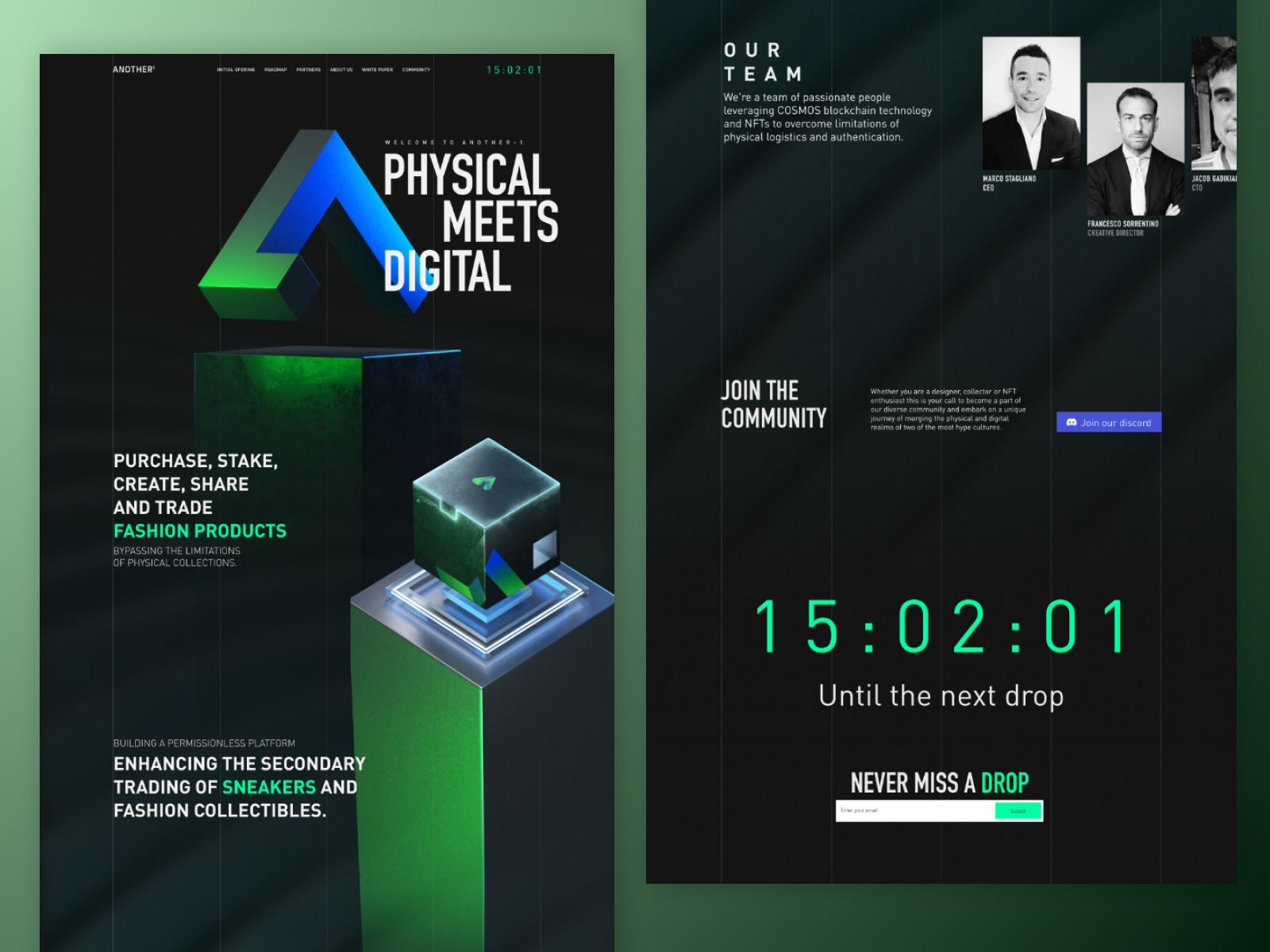 NFT DROP Landing page by Matias Canepa (Kane) on Dribbble