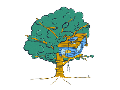 Treehouse brother childhood childrens illustration kids nostalgia sister treehouse