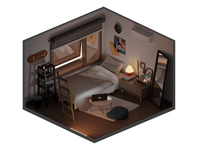 /alpha_01/. 3d 3d art bedroom blender design flat graphic design header illustration illustration ui ux web