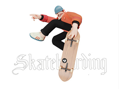 Skateboarding 3d blender board design flat flat illustraion flatdesign header header illustration illustration modeling skate skateboard skateboarding ui ux web
