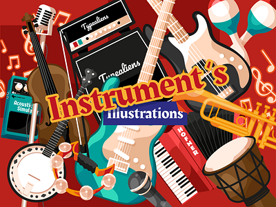 Pack Of Instrument Illustration's advertisement band branding design graphic design guitar header illustration icons illustration music posters ui website