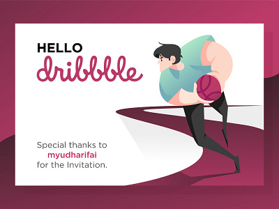 Gotcha! design firstshot flat hello dribbble illustration invitation vector