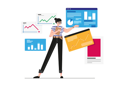 Presentation character design flat header illustration illustration ui ux vector web website