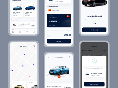 Car Rent Mobile App app branding design minimal ui ux