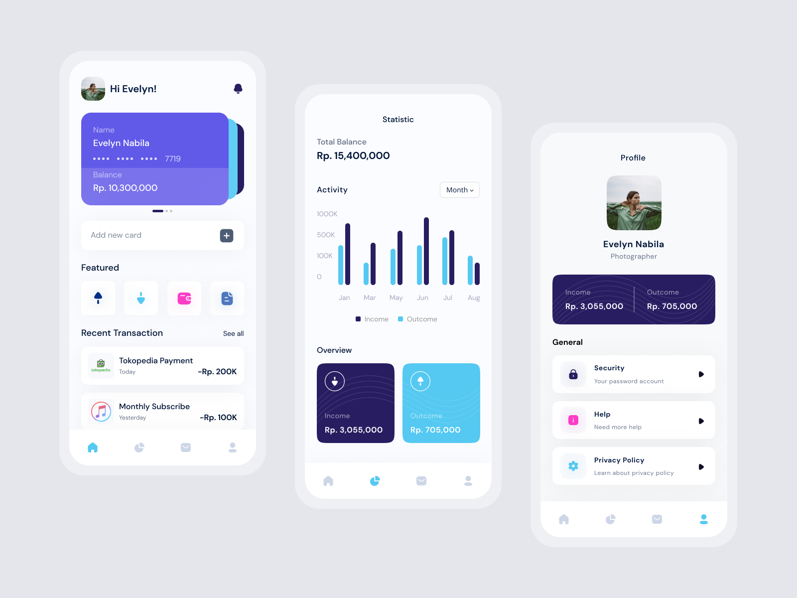 E-Wallet Mobile App by Faiza Mubarak on Dribbble