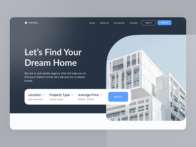 Real Estate Landing Page design ui ux