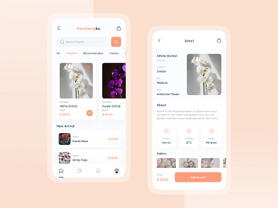Flower Shop Mobile App app design ecommerce flower flower shop app minimal mobile app shop app ui ui design ux