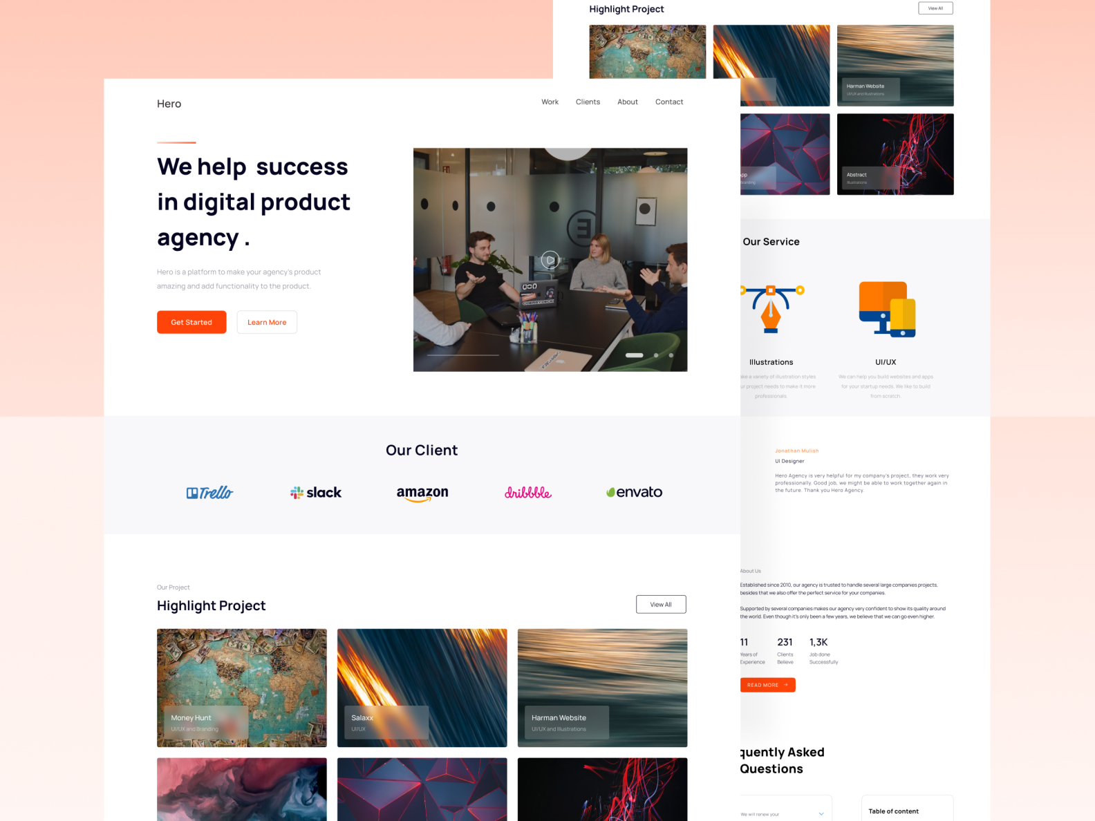 Creative Agency Landing Page by Faiza Mubarak on Dribbble