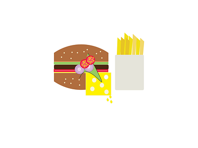 Burger-Fries adobe design icon illustration logo vector