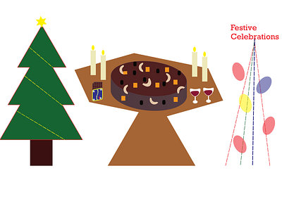 Plum Cake abstract adobe baloons cake celebrations christmas christmas tree december design festive icon illustration logo plum cake ui vector