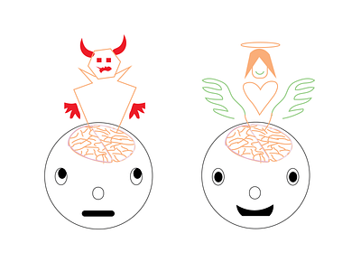 Good Vs Evil - Freed vs Possessed abstract adobe brain design evil good icon illustration logo ui vector