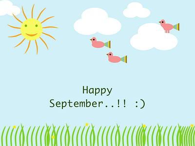 Happy September :) abstract birds design illustration nature new month september sketchapp sun