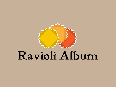 Ravioli Album branding design flat icon logo vector