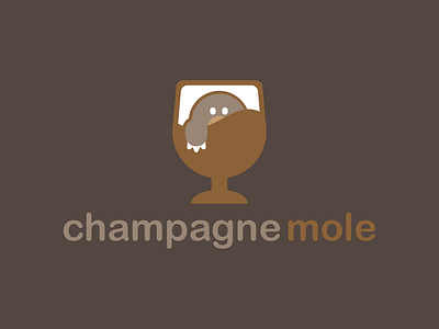 Champagne Mole branding design flat icon illustration logo vector
