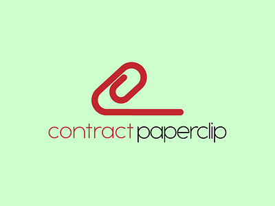 Contract Paperclip branding design flat icon logo vector