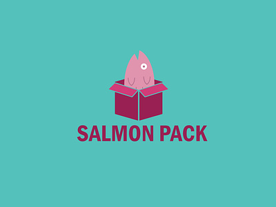 Salmon Pack branding design flat icon illustration logo vector