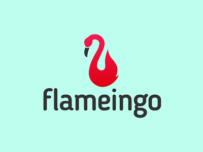 Flameingo branding design flat icon illustration logo vector
