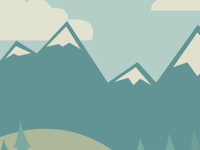 Gratis WIP clouds flat design illustration landscape mountains trees