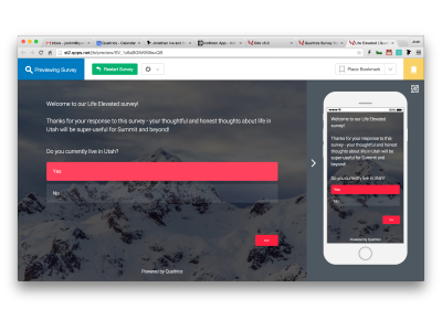 Mobile Device Preview device mobile qualtrics ui ux