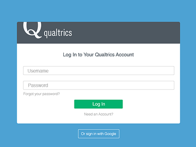 Login Screen flat login qualtrics uiux webapp