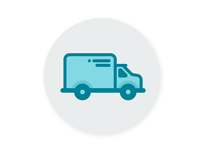 A Truck for a Thing badge flat icon illustration logo truck