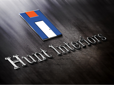 Hunt Interiors branding design flat icon logo vector website