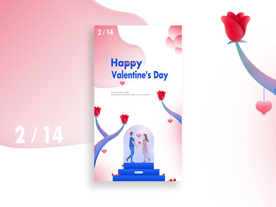 2.14 Valentine's Day every year 2019 214 festival poster happy vanlentines day illustration poster art 节日海报