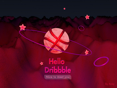 Hello Dribbble,best wishes c4d design hello dribbble
