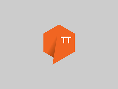 Think Tank brand communication hexagon logo orange