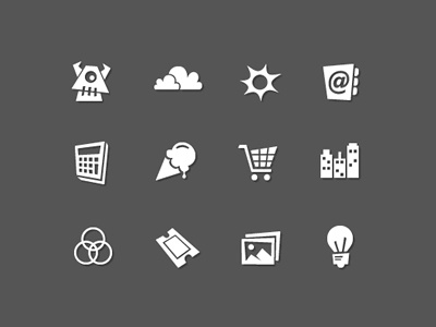 More Skewed Icons... gray icons skewed white