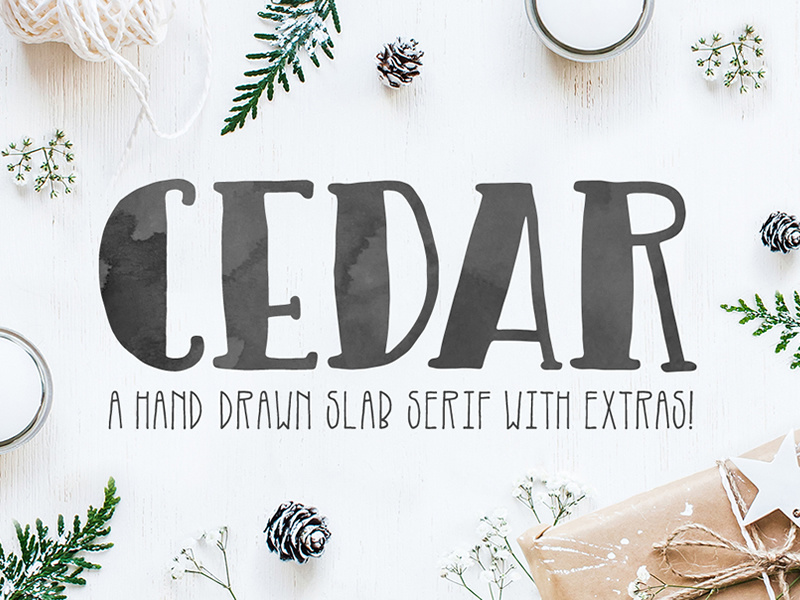 Cedar Font slab-serif christmas cedar hand-drawn font