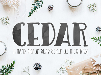 Cedar Font cedar christmas font hand drawn slab serif