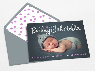 Aquabella Font announcement aquabella baby card cute envelope font hand-drawn sans script