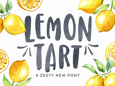 Lemon Tart Font font handdrawn handwriting lemon pack summer trio