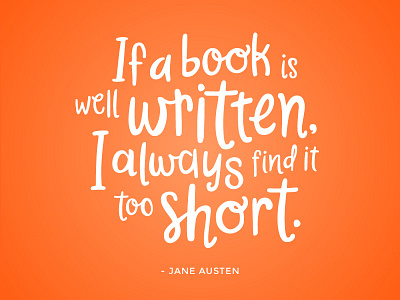 Austen austen font hand-drawn hand-lettering handwriting jane austen quote