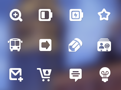 Pleasantly Plump Icons cart email icons lightbulb magnifying glass pencil star