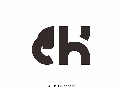 C + K + Elephant | Logo Design concept elephant logo logo design lontong design