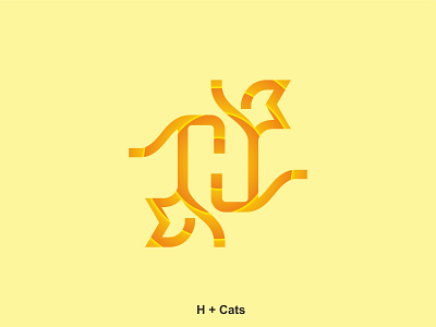 H + Cats | Update Color cats concept logo design lontong design