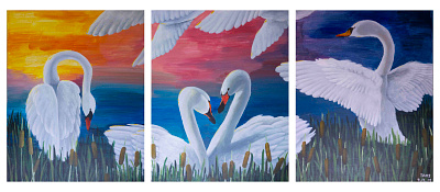 Swan artwork painting