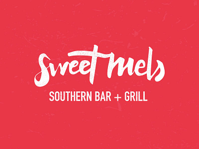 Sweet Mel's american bar grill handlettering lettering logomark script southern