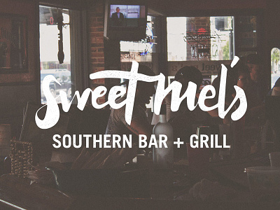 Sweet Mel's american brand identity lettering logo restaurant southern texture type