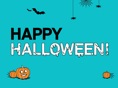Happy Halloween! bats halloween illustrations pumpkins spiders type vector