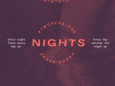 Nights 🌉 cover duotone frank ocean halftone nights song vector