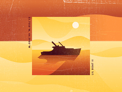 33.7550°N, 84.3900°W album art boat illustration lil yachty ocean sunset texture vector yacht