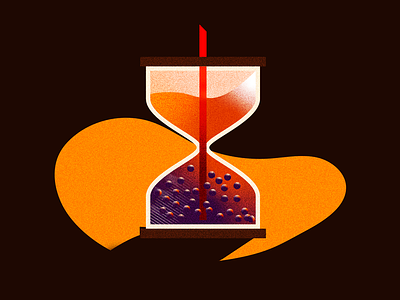 Boba Time boba flat gradient hourglass illustration noise texture time vector