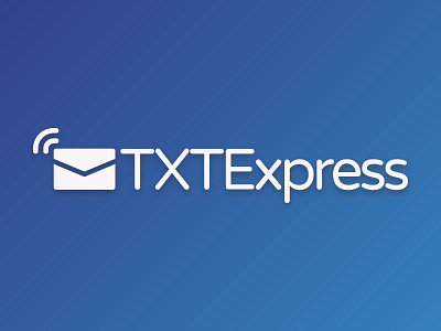 Txt Express Logo blue design. branding envelope logo sms