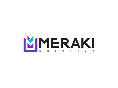 Meraki Logo final clean creativity design flat light logo meraki purple ui web