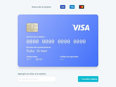 Card Register Preview blue card credit card design form gradient ui ux