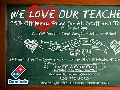 Dominos pizza teachers