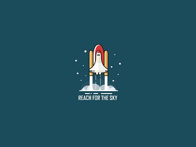 Reach For The Sky illustration rocket launch vector